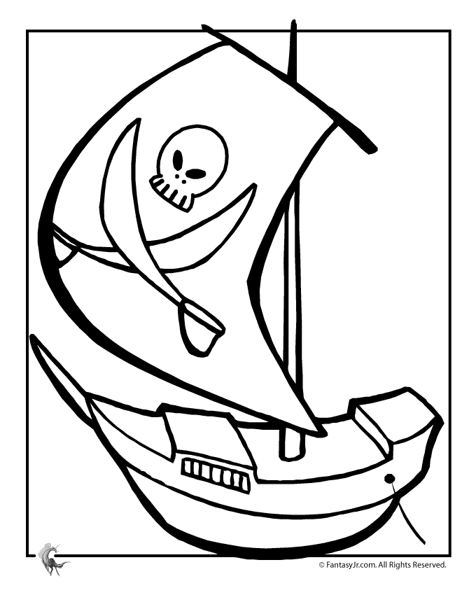 Plansa de colorat cu Pirati 37 31